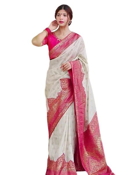 Yashika Women's Fancy Banarasi Kanjivaram Art Silk Saree with Blouse ...