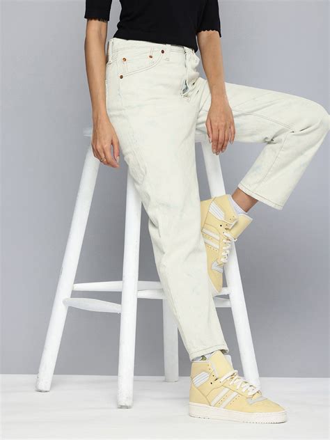 Women's 501 Off White Straight Fit High Rise Jeans – Levis India Store