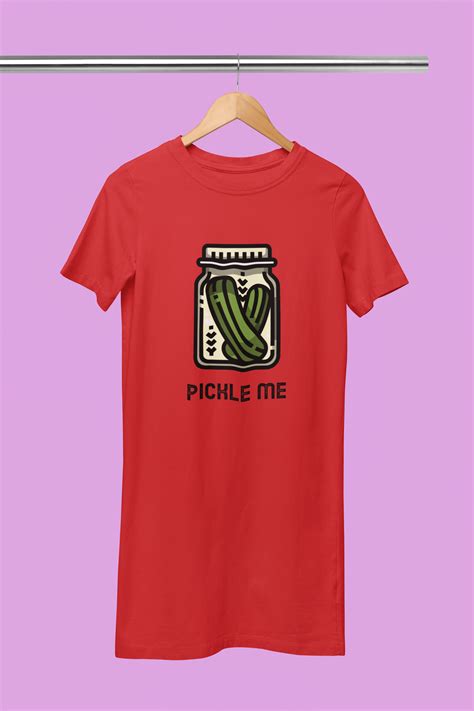 Pickle Me Printed Red T-shirt Dress – S A A B O O