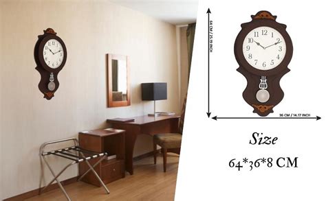 Buy CHRONIKLE Unique Vertical Wooden Case Analog Pendulum Wall Clock ...