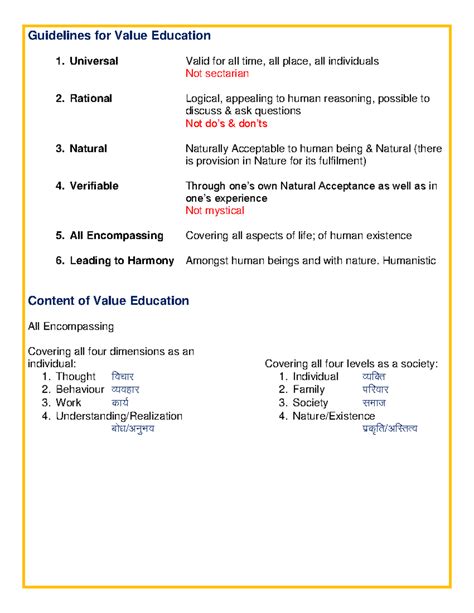 UHV @ashiky - Summary B.Tech CSE (2nd Year) - Guidelines for Value ...