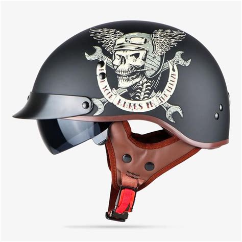 Skull Design Open Face Helmet for Bikers – PerfenQ