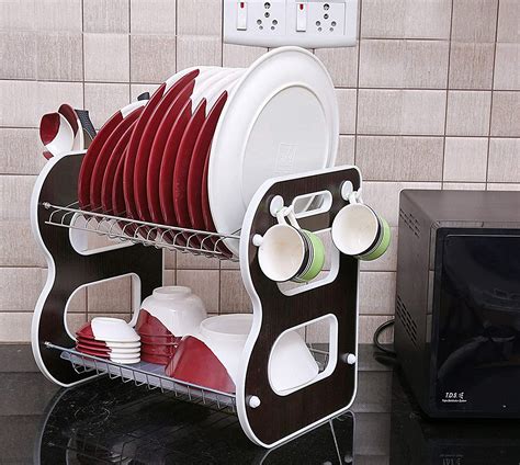 Buy TIED RIBBONS 2 Tier Kitchen Sink Dish Drainer Drying Rack Washing ...