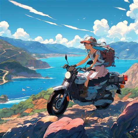 Anime landscape of person traveling | AI-generated image