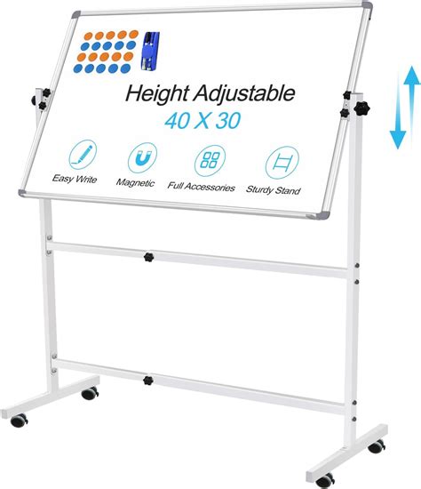 Amazon.com : SUODUN Mobile Whiteboard,Rolling Magnetic Whiteboard 48 x ...