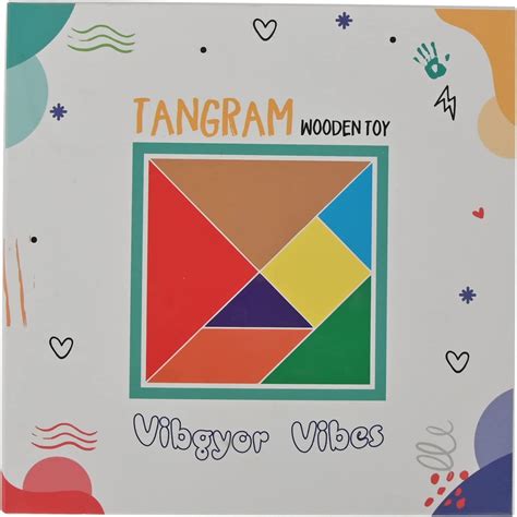 Vibgyor Vibes 7 Piece Wooden Tangram Puzzle for Mind Development of ...