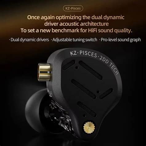 KZ Pisces 2DD IEM with Mic – Dual Dynamic HiFi Earphones