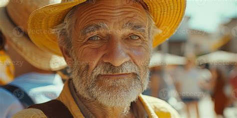 Old Man in Yellow Hat 47987021 Stock Photo at Vecteezy