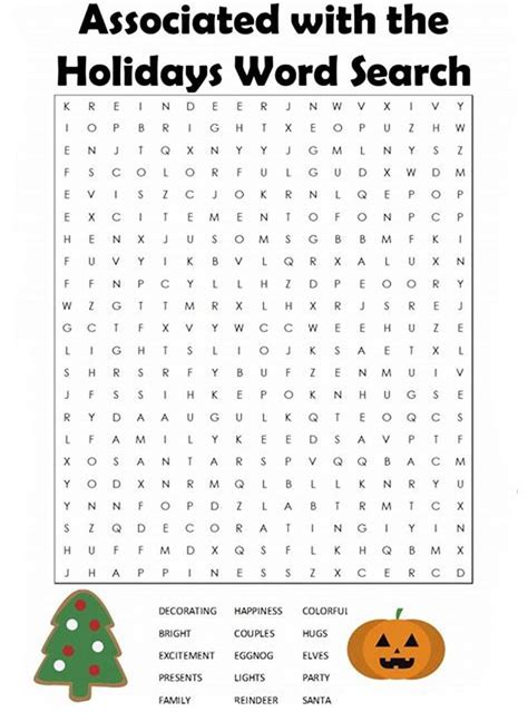 Printable Holiday Word Search – PrintableLib