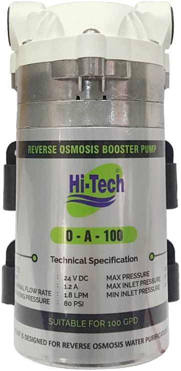 Hi-Tech RO Booster Pump HT-100 GPD - 24 V for Dolphin, Kent, Aquaguard ...