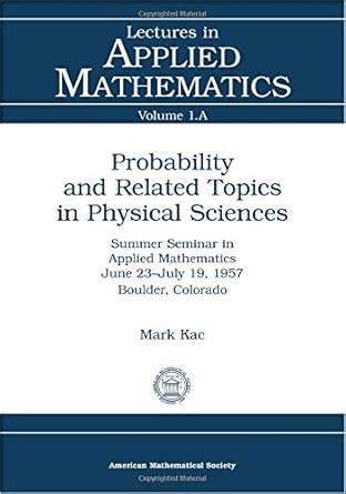 Buy Probability and Related Topics in Physical Sciences (Lectures in ...