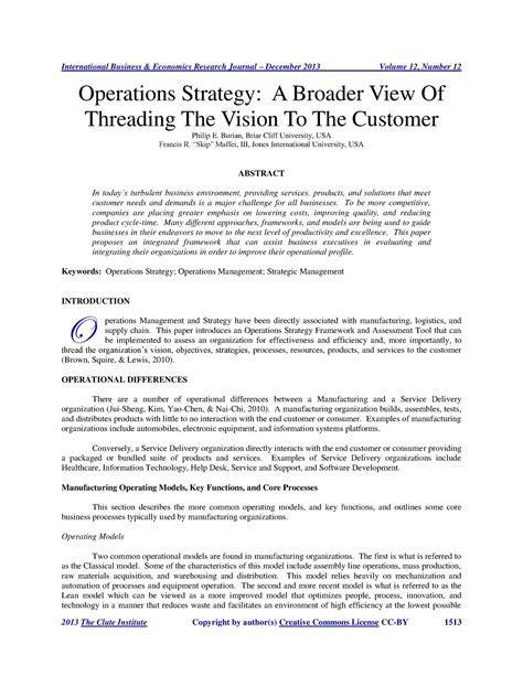 Operations Strategy A Broader View Of Threading Th - 2013 The Clute ...