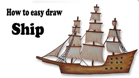 Pirate Ship Drawing Easy, Learn To Draw A Pirate Ship - Silhouette ...