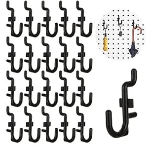 MUXHEL 200 Pcs J Shape Pegboard Hooks, Black Peg Board Hooks, Heavy ...