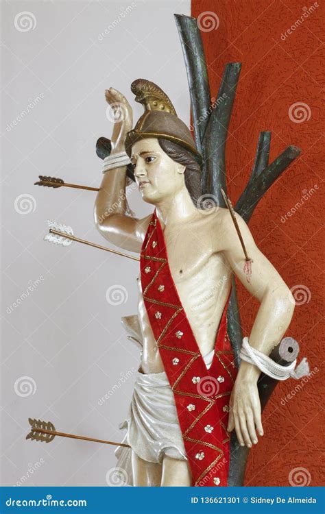 Statue of Saint Sebastian Shot with an Arrow Stock Image - Image of ...