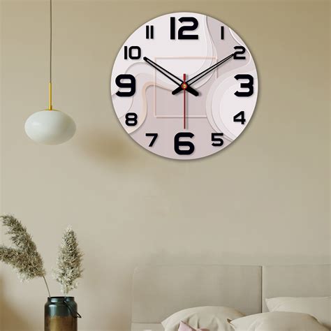Modern Wavy Pattern Wooden Wall Clock – Vibecrafts
