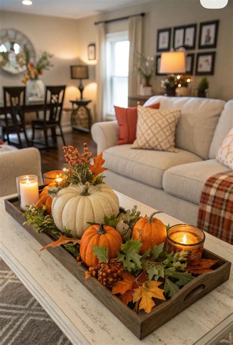 Cozy Fall Living Room Decor 🍂 | Pumpkin Centerpiece & Warm Autumn Vibes ...