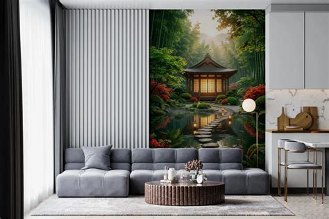 Zen Garden Retreat Wall Mural - Serene Bamboo View