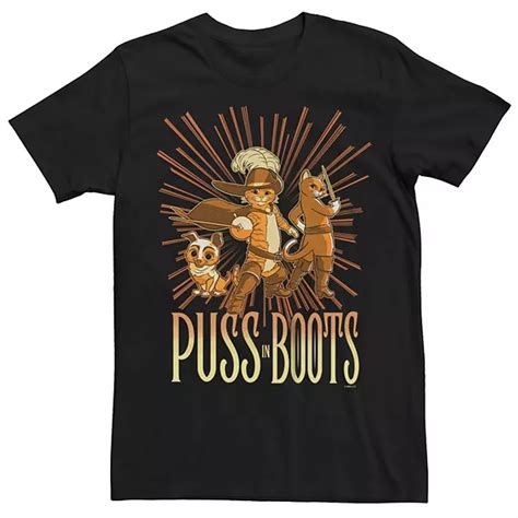 Men's Puss In Boots Golden Rays Trio Tee