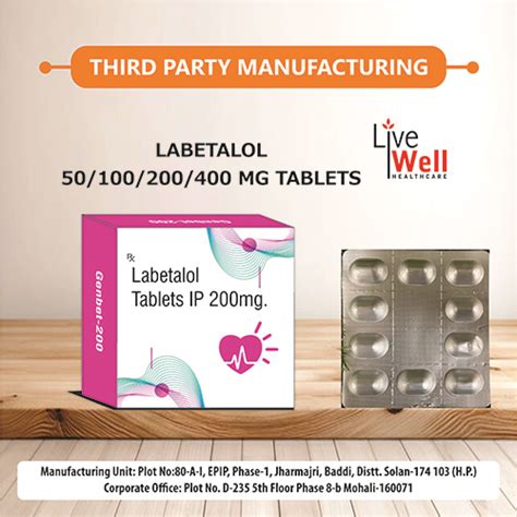 Labetalol 50mg Tablets IP Live Well Healthcare