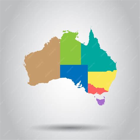 Carte en couleur de l'Australie avec icône de région Concept de ...