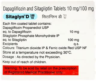 Sitaglyn D 10010 Tablet 10 - Uses, Side Effects, Dosage, Price | Truemeds