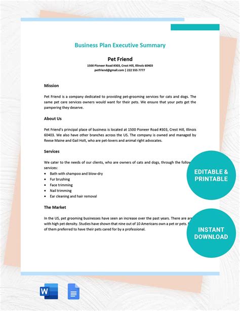 Business Plan Summary Example.pdf 的图像结果