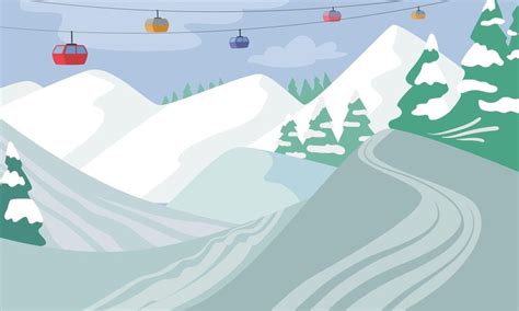 Mountain Ski Resort Alpen Winterlandschaft mit Seilbahn Snowy Rock ...