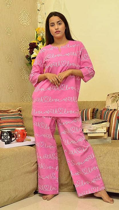 Blue Cotton Printed nightwear set – Jaipur Hand Block