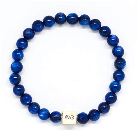 Kyanite Infinity Silver Bead Bracelet (6 MM) – Mystic Flavia
