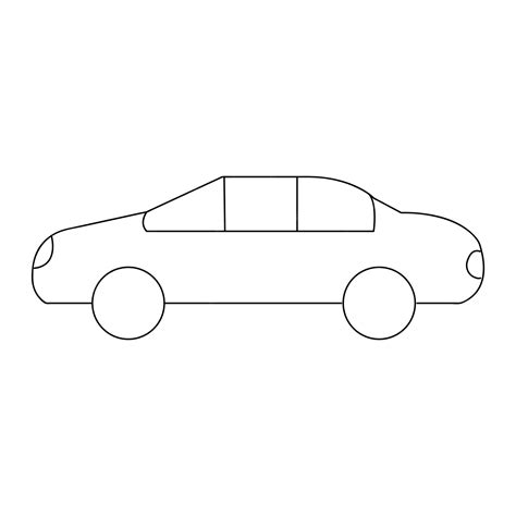 Auto-Vektor-Strichzeichnungen isoliert auf weißem Hintergrund. Vektor ...