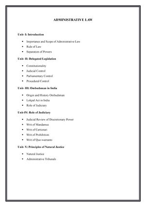 LAW AND JUSTICE IN GLOBALISED WORLD - UNIT I: -INTRODUCTION- MEANING ...