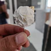 Buy Peluche A Sombre Retreat White Cotton and Brass Floral Brooch for ...