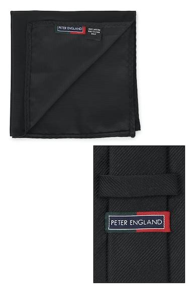 Buy Men Black Textured Tie and Pocket Square Online - 601871 | Peter ...