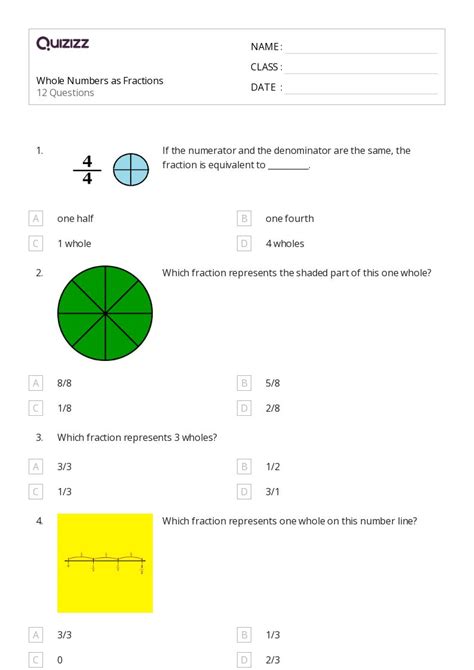 50+ Whole Numbers as Fractions worksheets for 3rd Class on Quizizz ...