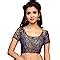 Buy Studio Shringaar Women's Brocade Short Sleeves Saree Blouse (Dark ...