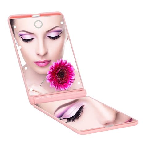 Bukm Magnifying Makeup Mirror Ultra-thin Led Lighted Compact Travel ...