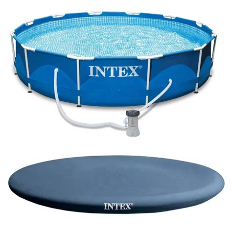 Buy Intex 12 Foot by 30 Inch Metal Frame Round Above Ground Swimming ...