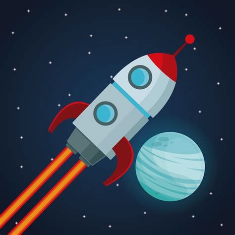 Vaisseau spatial et vue planète neptune | Vecteur Premium