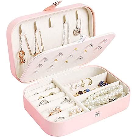 Breewell Portable Faux Leather Jewelry Organizer Mini Travel Jewelry ...
