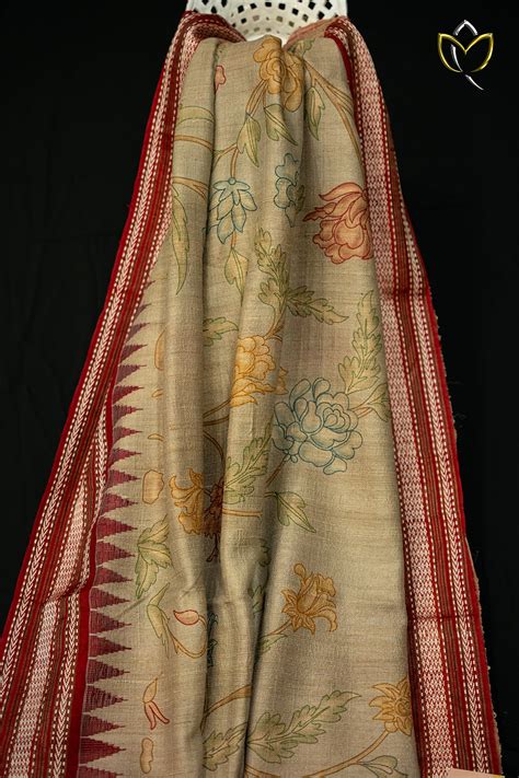 Tussar - Beige – Moksha Couture