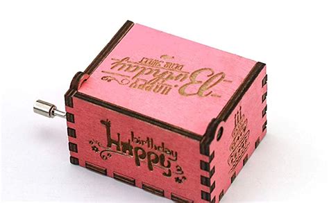 Buy SNOWIE SOFT wood Happy Birthday Music Box Hand Crank Carved Wooden ...