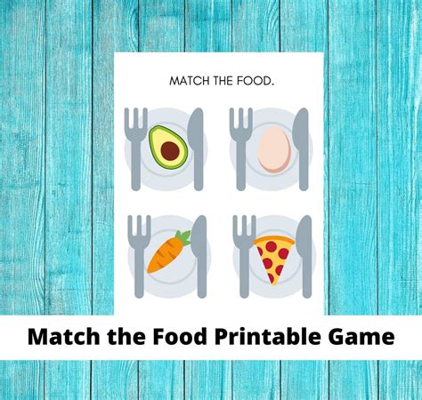Buy Printable Match the Food Game, Autism, Speech Delay, Communication ...