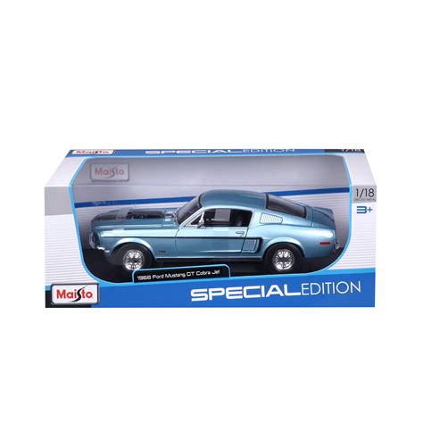 Buy Maisto 1968 Ford Mustang GT Cobra Jet Hard Top 1/18 Scale Diecast ...
