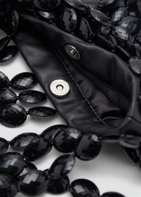 Leather handbag with beads - Women | MANGO USA