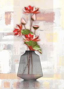 Beautiful Sparkle poster of Flower Pot Wall Painting (Wall Poster ...