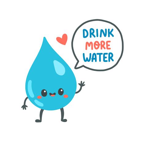 Drink more water quote flat design vector illustration 10253435 Vector ...
