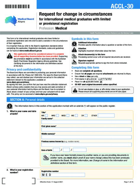 2021-2026 Form AU AHPRA ACCL-30 - Blank Fillable Template | Fill Out ...
