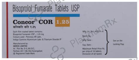 Concor COR 1.25mg Tablet 10s | Uses, Price & Substitutes