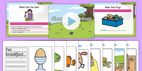 KS1 Simple Sentence Writing Picture Prompts Activity Pack